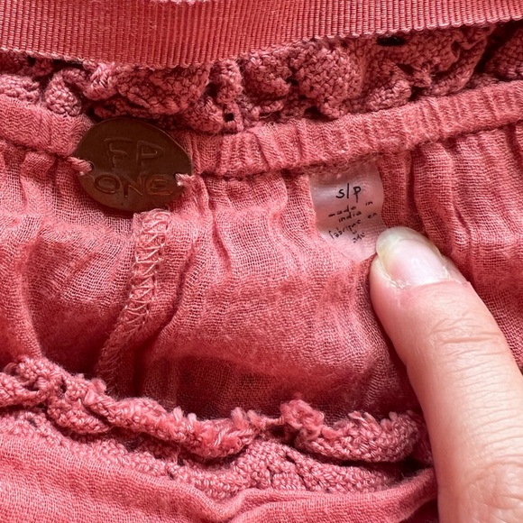 Free People Shailee Mini Slip Dress By FP One Coral Square Neck Bohemian Size S - Picture 14 of 15